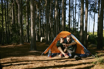 Scenic mountain camping spot with tent - best solo camping spots for two people